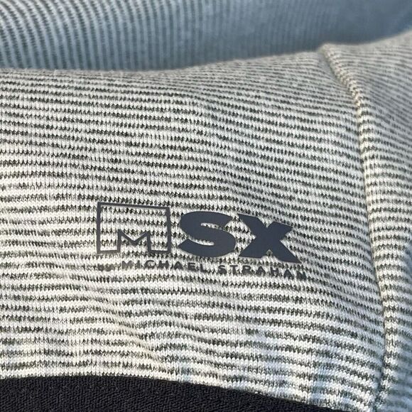 Msx By MICHAEL STRAHAN Jacket Men's Large Light Gray Pinstriped Full Zip Hooded - Picture 13 of 13